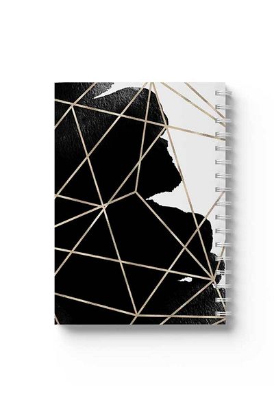 LOWHA Spiral Notebook with Front and Back Hard Covers Featuring Black Spot Design