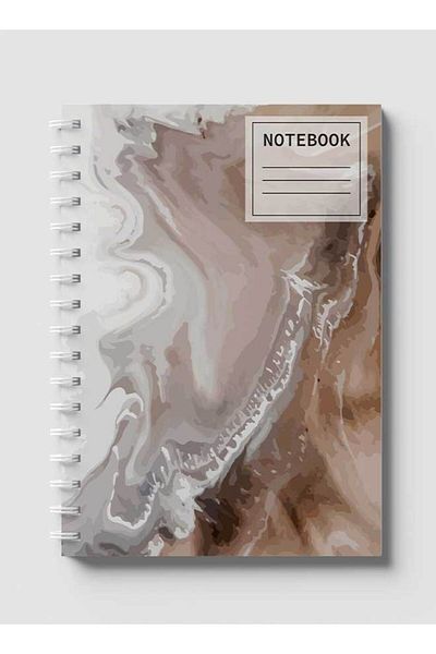LOWHA Spiral Notebook with Front and Back Hard Covers Featuring Watercolor Earth Style Paint Design