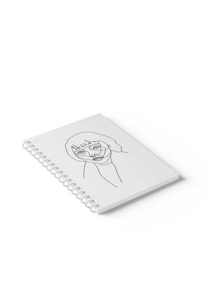 LOWHA Spiral Notebook with Front and Back Hard Covers Featuring Girl Design