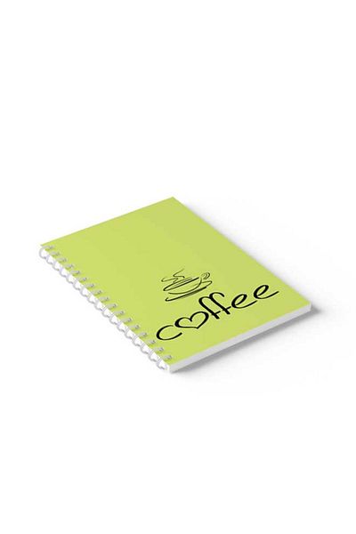 LOWHA Spiral Notebook with Front and Back Hard Covers Featuring Coffee Design