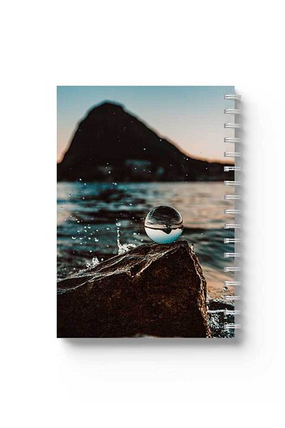 LOWHA Spiral Notebook with Front and Back Hard Covers Featuring Water Ball Design