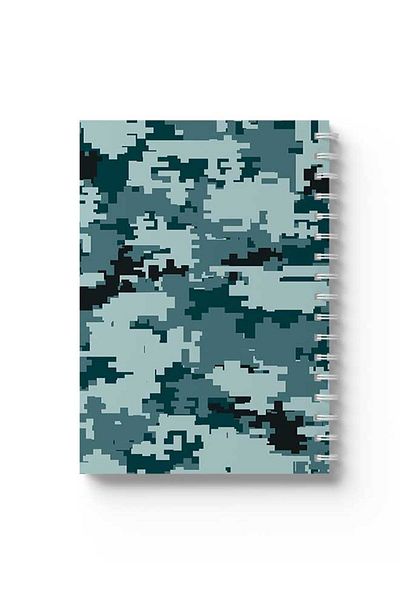 LOWHA Spiral Notebook with Front and Back Hard Covers Featuring Pixels Design