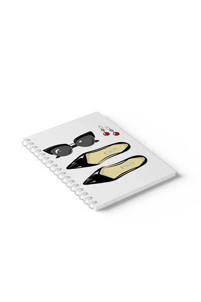 LOWHA Spiral Notebook with Front and Back Hard Covers Featuring Fashion Design