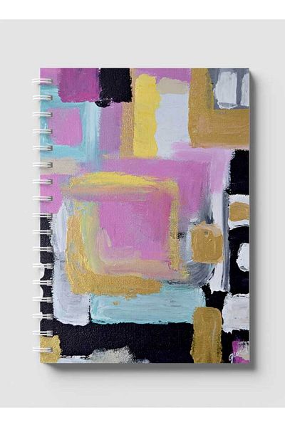 LOWHA Spiral Notebook with Front and Back Hard Covers Featuring Brush Painting Design