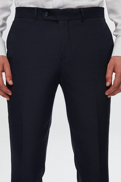 Twn Παντελόνι από ύφασμα Navy Blue Dobby