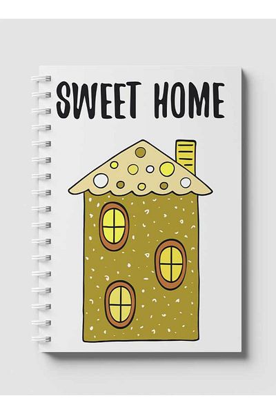 LOWHA Spiral Notebook with Front and Back Hard Covers Featuring Sweet Home Design