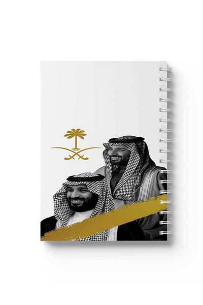 LOWHA Spiral Notebook with Front and Back Hard Covers Featuring the Leader Mohamed Bin Salman Design
