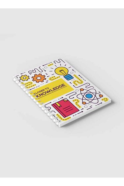 LOWHA Spiral Notebook with Front and Back Hard Covers Featuring Closer to Knowledge Design