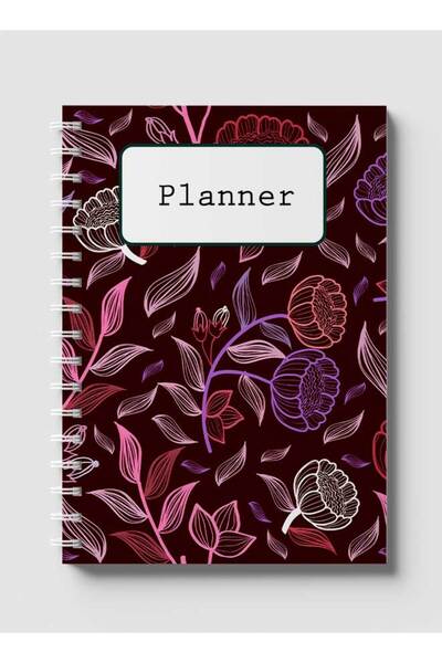 LOWHA دفتر ملاحظات حلزوني مع غلافين أمامي وخلفي صلبين بتصميم زهور