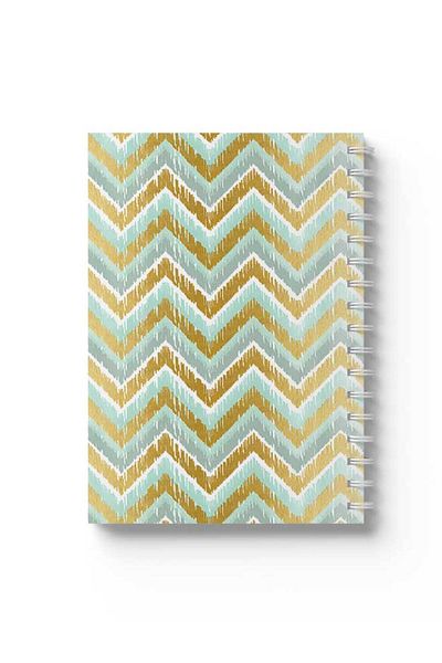 LOWHA Spiral Notebook with Front and Back Hard Covers Featuring Zig Zag Design