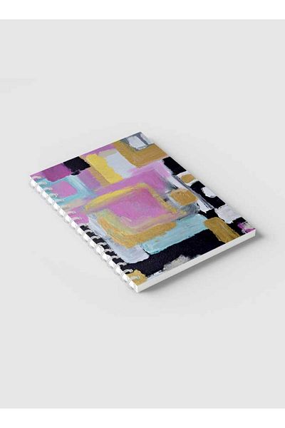 LOWHA Spiral Notebook with Front and Back Hard Covers Featuring Brush Painting Design