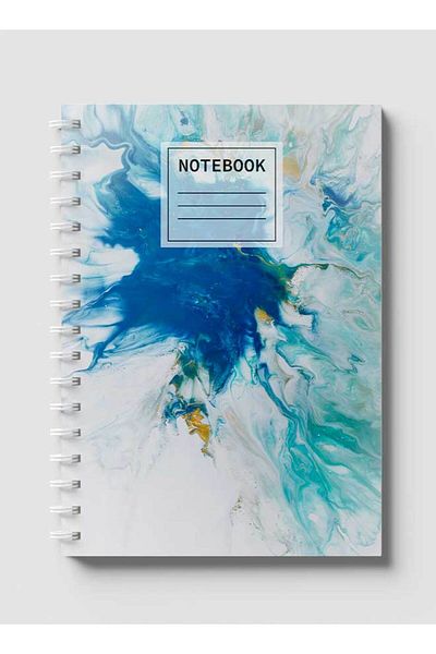 LOWHA Spiral Notebook with Front and Back Hard Covers Featuring Ceramic Texture Design