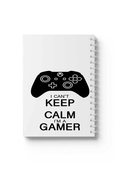 LOWHA Spiral Notebook with Front and Back Hard Covers Featuring I'm A Gamer Design
