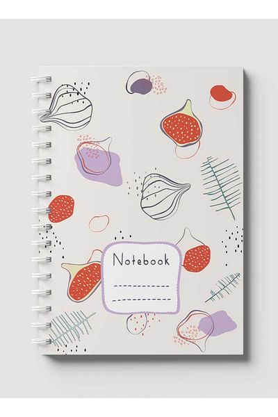 LOWHA Spiral Notebook with Front and Back Hard Covers Featuring Species Doodle Design