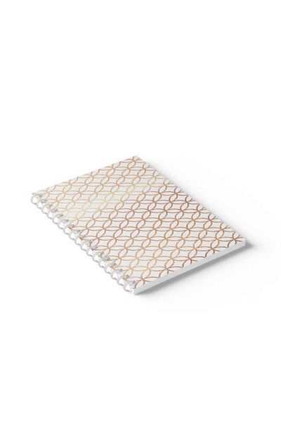 LOWHA Spiral Notebook with Front and Back Hard Covers Featuring Shapes Design