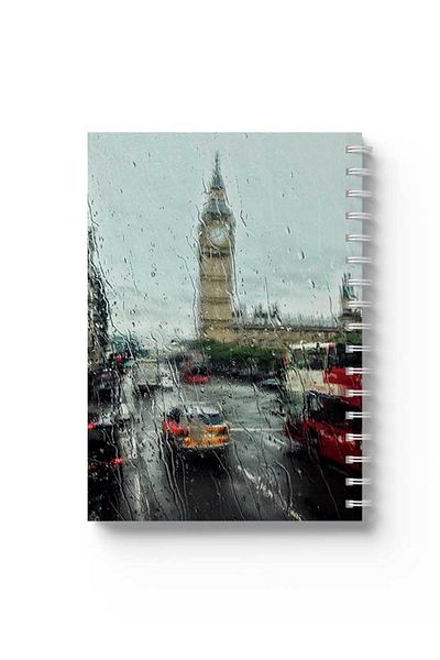 LOWHA Spiral Notebook with Front and Back Hard Covers Featuring London Design
