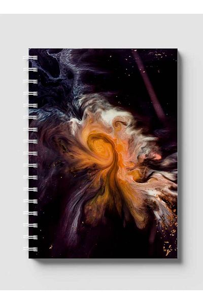 LOWHA Spiral Notebook with Front and Back Hard Covers Featuring Space Texture Design