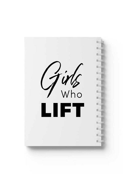 LOWHA Spiral Notebook with Front and Back Hard Covers Featuring Girls Who Lift Design