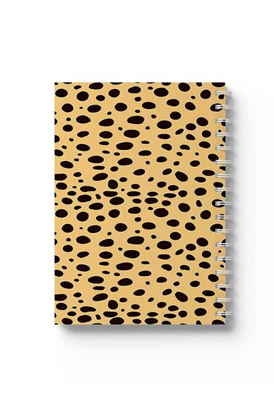 LOWHA Spiral Notebook with Front and Back Hard Covers Featuring Dots Design