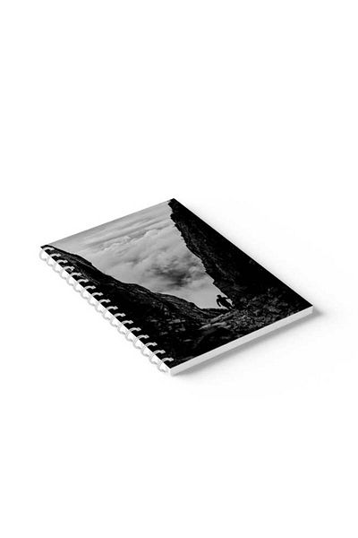 LOWHA Spiral Notebook with Front and Back Hard Covers Featuring Through the Mountains Design