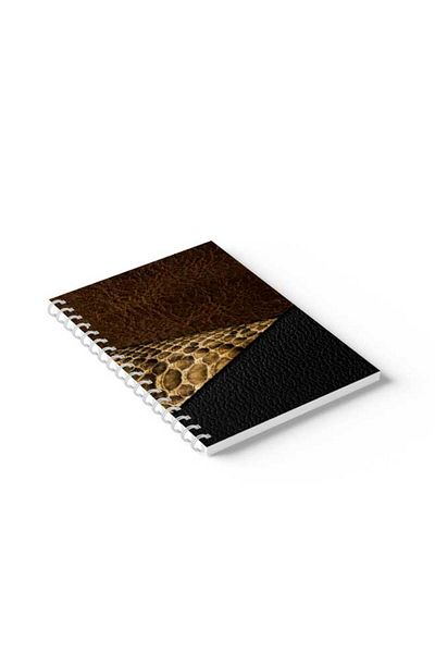 LOWHA Spiral Notebook with Front and Back Hard Covers Featuring Snake Print Design