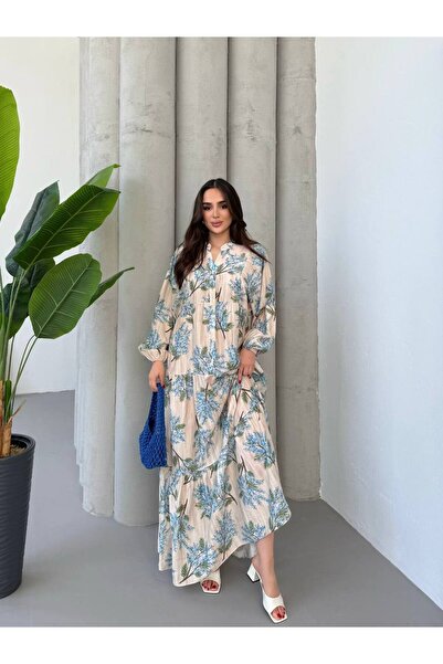 JESSE STORY Γυναικείο Φόρεμα Hijab Modal Φόρεμα με λουλουδάτο σχέδιο