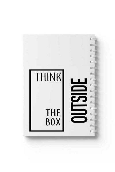 LOWHA Spiral Notebook with Front and Back Hard Covers Featuring Think Outside the Box Design