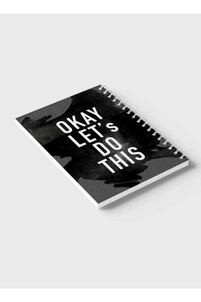 LOWHA Spiral Notebook with Front and Back Hard Covers Featuring Okay Let's Do This Design