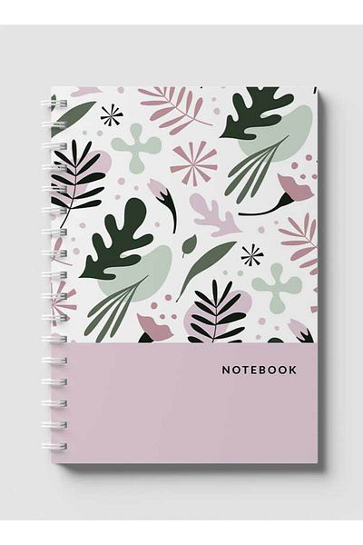 LOWHA Spiral Notebook with Front and Back Hard Covers Featuring Floral White Design