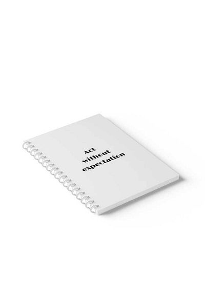 LOWHA Spiral Notebook with Front and Back Hard Covers Featuring Act Without Expectation Design