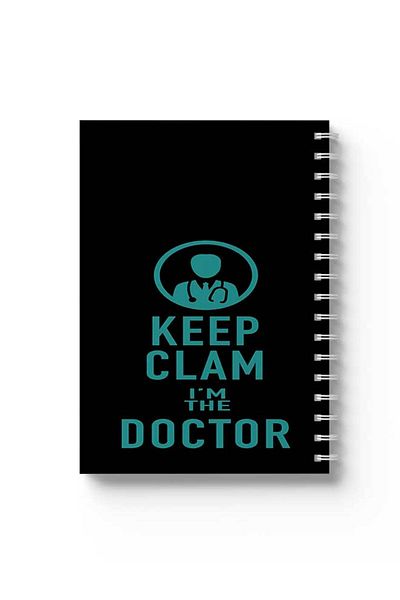 LOWHA Spiral Notebook with Front and Back Hard Covers Featuring I'M the Doctor Design