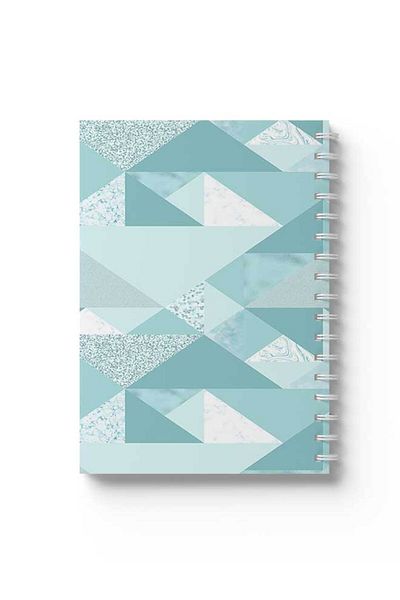 LOWHA Spiral Notebook with Front and Back Hard Covers Featuring Shades of Blue Design