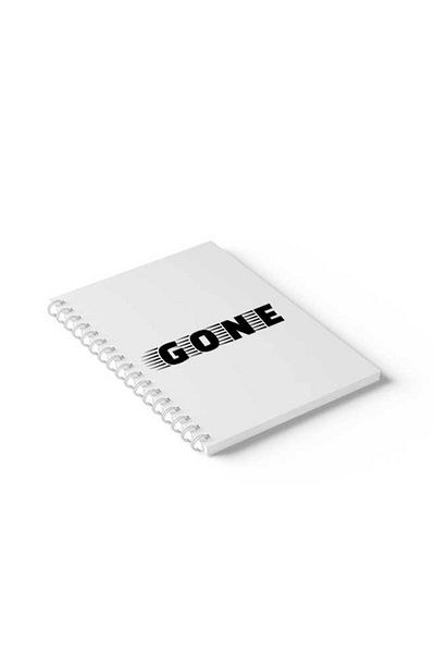 LOWHA دفتر ملاحظات حلزوني مع غلافين أمامي وخلفي صلبين بتصميم Gone