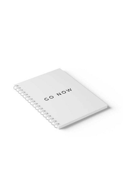 LOWHA Spiral Notebook with Front and Back Hard Covers Featuring Go Now Design