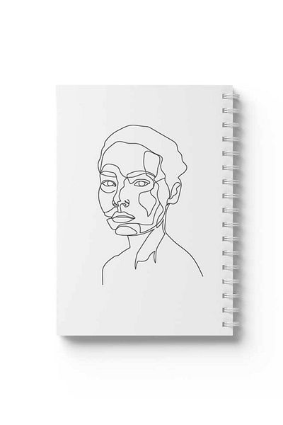 LOWHA Spiral Notebook with Front and Back Hard Covers Featuring Girl Design
