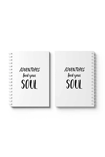 LOWHA دفتر ملاحظات حلزوني مع غلافين أمامي وخلفي صلبين بتصميم "مغامرات تغذي روحك"