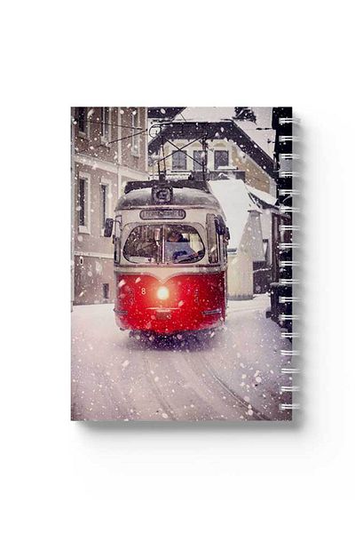 LOWHA Spiral Notebook with Front and Back Hard Covers Featuring Snowy Day Design