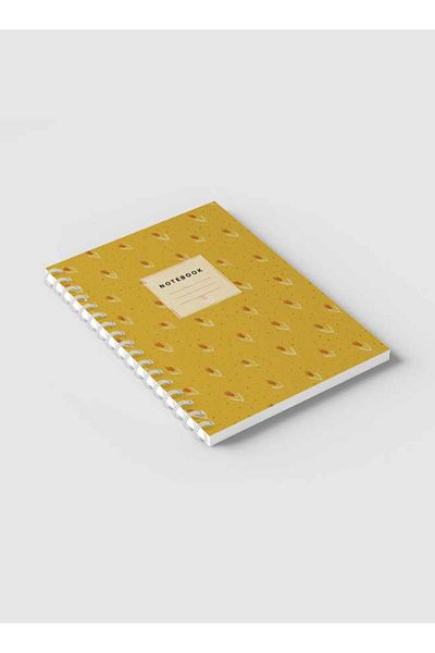 LOWHA Spiral Notebook with Front and Back Hard Covers Featuring Abstract Floral Design