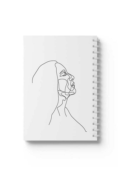 LOWHA Spiral Notebook with Front and Back Hard Covers Featuring Girl Design