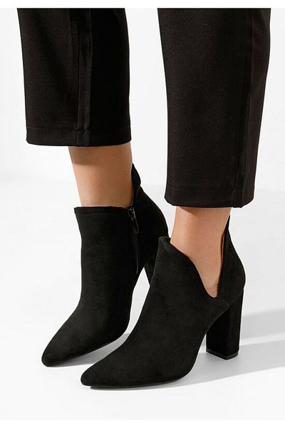 B T Shoes Iryma black chunky heel ankle boots