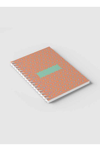 LOWHA Spiral Notebook with Front and Back Hard Covers Featuring Colorful Zigzag Lines Design