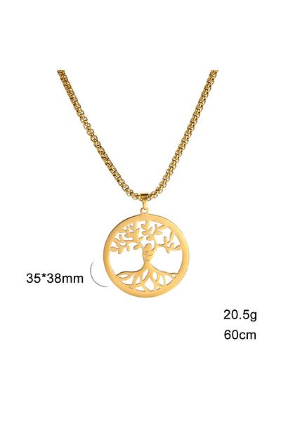 Viking Tree of Life Design 316L Steel Unisex Necklace