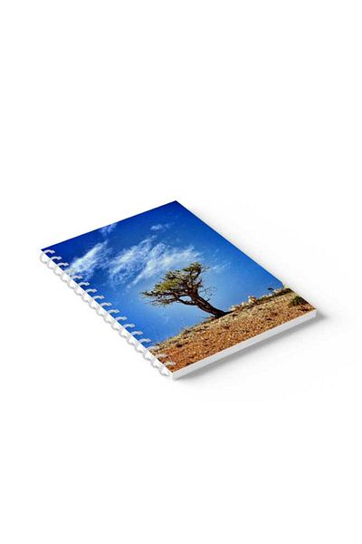 LOWHA Spiral Notebook with Front and Back Hard Covers Featuring Tree Design