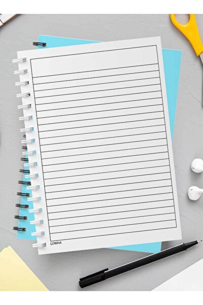 LOWHA دفتر ملاحظات حلزوني مع غلافين أمامي وخلفي صلبين بتصميم ليموني مرسوم يدويًا