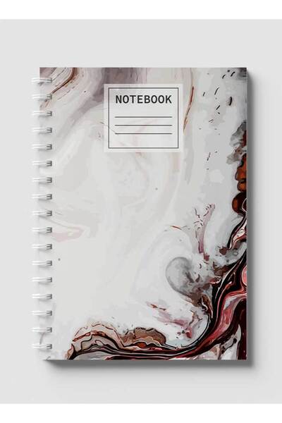 LOWHA دفتر ملاحظات حلزوني مع غلافين أمامي وخلفي صلبين بتصميم طلاء أكريليك