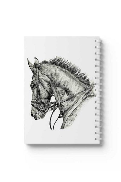 LOWHA Spiral Notebook with Front and Back Hard Covers Featuring Horse Design