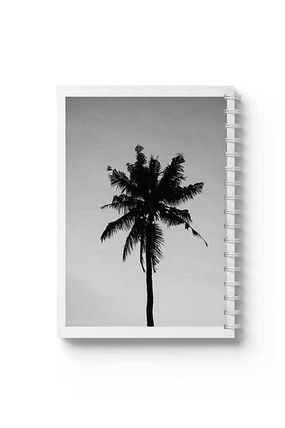 LOWHA Spiral Notebook with Front and Back Hard Covers Featuring Palm Design