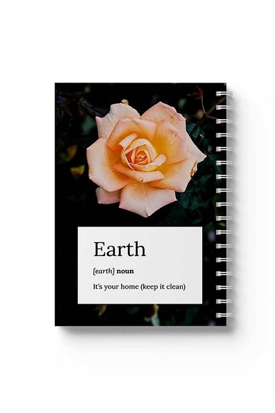 LOWHA Spiral Notebook with Front and Back Hard Covers Featuring Earth It's Your Home Design
