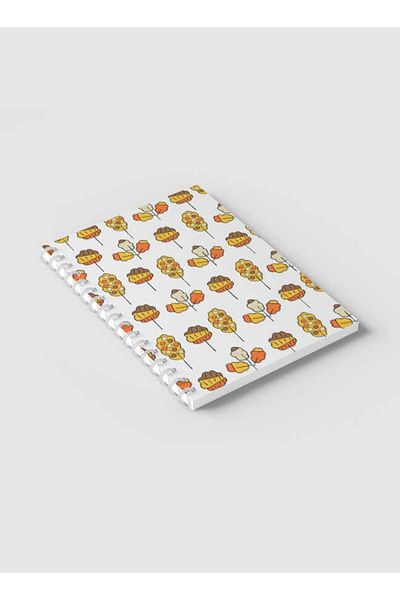 LOWHA Spiral Notebook with Front and Back Hard Covers Featuring Leaves Draw Design
