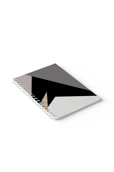 LOWHA Spiral Notebook with Front and Back Hard Covers Featuring Shapes Design